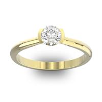 Помолвочное кольцо 1 бриллиантом 0,55 ct 4/5 из желтого золота 585°
