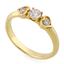Помолвочное кольцо с 3 бриллиантами 0,33 ct (центр 1 бриллиант 0,22 ct 2/3, боковые 2 бриллианта 0,11 ct 3/5) желтое золото 585°, артикул R-НП0012-1, цена 85 900,00 ₽