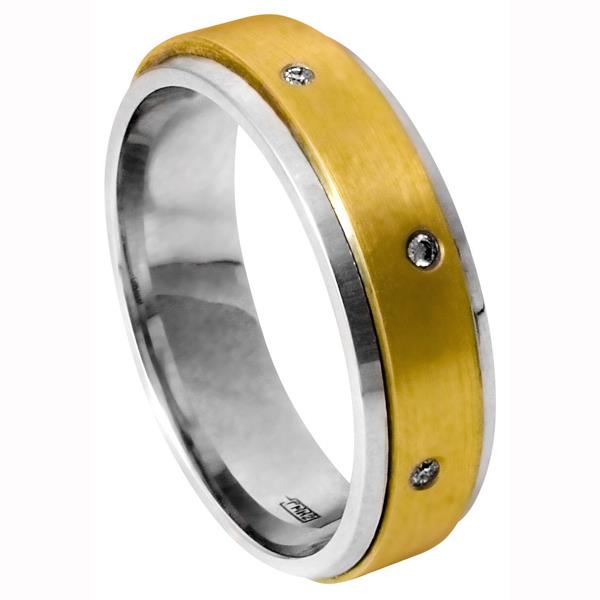 Обручальное кольцо с бриллиантами из золота 585 пробы, артикул R-1835