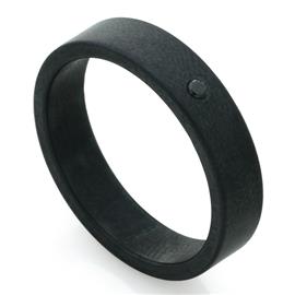 Обручальное кольцо из титана с 1 бриллиантом, артикул R-Т4350