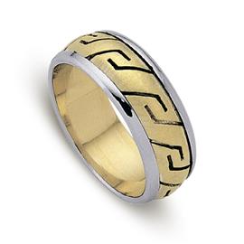 Обручальное кольцо из двухцветного золота 585 пробы, артикул R-ДК 037