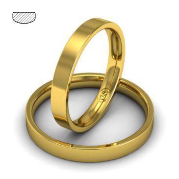 Обручальное кольцо классическое из желтого золота, ширина 3 мм, комфортная посадка, артикул R-W735Y