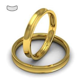 Обручальное кольцо классическое из желтого золота, ширина 3 мм, комфортная посадка, артикул R-W835Y