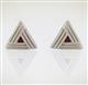 Запонки Треугольник из серебра 925 пробы с гальваническим покрытием родием 
