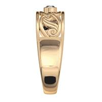 Обручальное кольцо дизайнерское из розового золота с бриллиантом