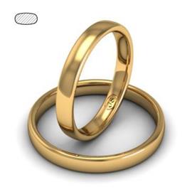 Обручальное кольцо классическое из розового золота, ширина 3 мм, комфортная посадка, артикул R-W335R