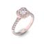 Помолвочное кольцо с 1 бриллиантом 0,45 ct 4/5  и 24 бриллиантами 0,29 ct 4/5 из розового золота 585°, артикул R-D36044-3, цена 178 406,50 ₽