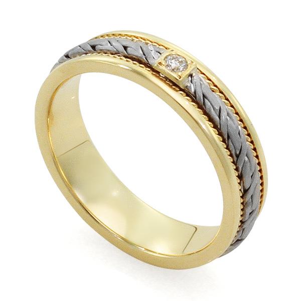 Обручальное кольцо с бриллиантами, артикул R-L 1912