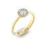Помолвочное кольцо с 1 бриллиантом 0,45 ct 4/5  и 14 бриллиантами 0,08 ct 4/5 из желтого золота 585°, артикул R-D36014-1, цена 158 126,80 ₽