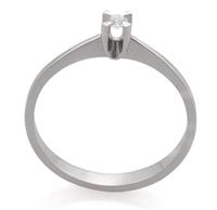 Помолвочное кольцо из белого золота 750 пробы с 1 бриллиантом 0,26 карат