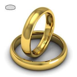 Обручальное кольцо классическое из желтого золота, ширина 4 мм, комфортная посадка, артикул R-W545Y
