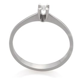 Помолвочное кольцо из белого золота 750 пробы с 1 бриллиантом 0,26 карат, артикул R-TRN03381