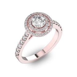 Помолвочное кольцо с 1 бриллиантом 0,45 ct 4/5  и 56 бриллиантами 0,37 ct 4/5 из розового золота 585°, артикул R-D40731-3
