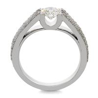 Помолвочное кольцо с 1 бриллиантом 0,50 ct 4/5 и 120 бриллиантами 0,40 ct 4/5 белое золото 585°