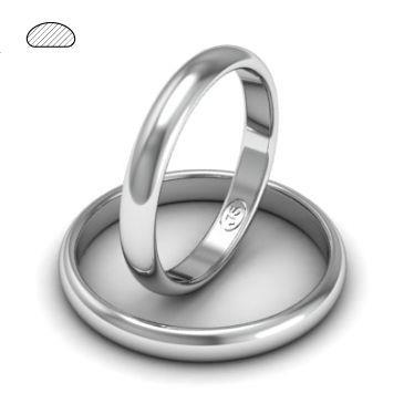 Обручальное кольцо классическое из белого золота, ширина 3 мм, артикул R-W235W