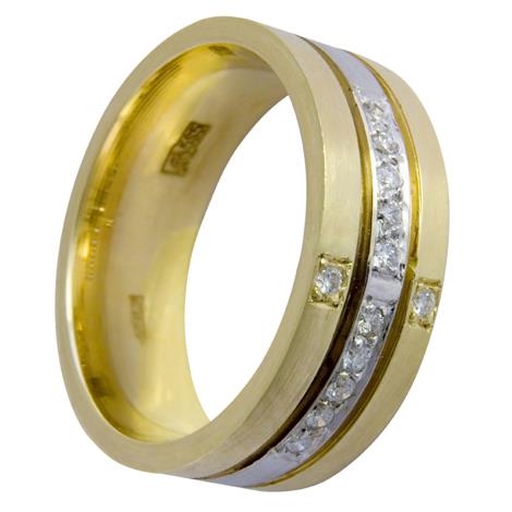 Обручальное кольцо с бриллиантами из золота 585 пробы, артикул R-6019/001