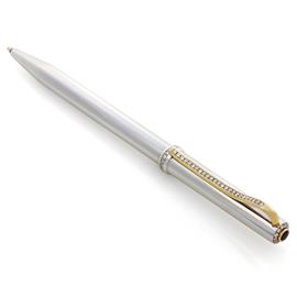 Подарочная ручка из белого  золота с 56 бриллиантами и 1 сапфиром, артикул R-С-335   