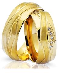 Обручальные кольца парные с бриллиантами серии "Twin Set", артикул R-ТС 3376