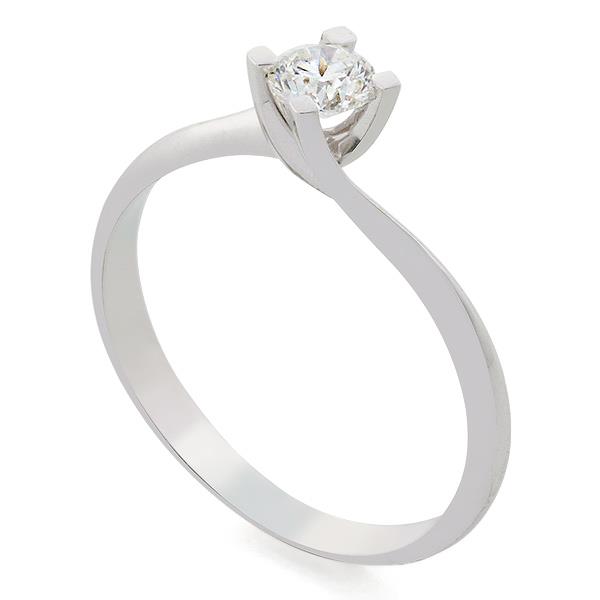 Помолвочное кольцо с 1 бриллиантом 0,30 ct 3/6  белое золото 750° 