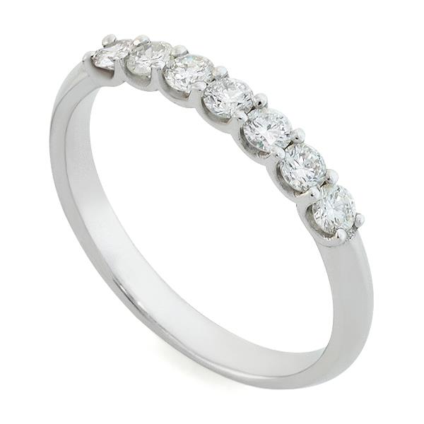 Помолвочное кольцо с 7 бриллиантами 0,37 ct 4/5 белое золото 585°, артикул R-R0046W