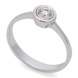 Помолвочное кольцо с 1 бриллиантом 0,20 ct 4/5 из белого золота 585°, артикул R-СА290503-2