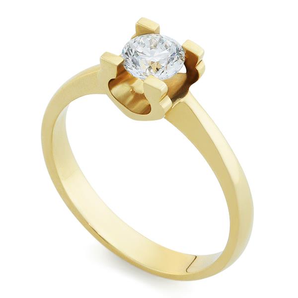 Помолвочное кольцо с 1 бриллиантом 0,50 ct 4/5 желтое золото 585°, артикул R-ЯК045  