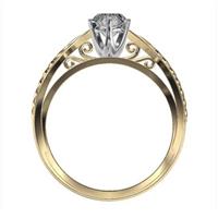 Кольцо с 1 бриллиантом 0,35 ct 4/5  из розового и белого золота 585°