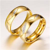 Обручальные кольца парные с бриллиантами из желтого золота 585 пробы