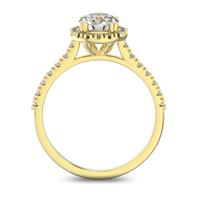 Помолвочное кольцо с 1 бриллиантом 0,7 ct 4/5  и 30 бриллиантами 0,18 ct 4/5 из желтого золота 585°