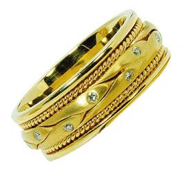 Обручальное кольцо из золота 585 пробы с бриллиантами, артикул R-1650