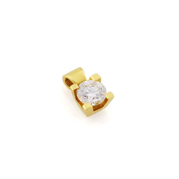 Классическая подвеска из желтого золота 750° с 1 бриллиантом 0,23 ct 4/4, артикул R-ПНП 106
