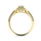 Помолвочное кольцо с 1 бриллиантом 0,45 ct 4/5  и 40 бриллиантами 0,28 ct 4/5 из желтого золота 585°