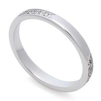 Классическое обручальное кольцо из белого золота 585 пробы с дорожкой из 5 бриллиантов весом 0,03 карат