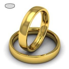 Обручальное кольцо классическое из желтого золота, ширина 4 мм, комфортная посадка, артикул R-W445Y