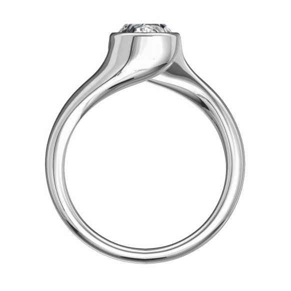 Кольцо с 1 бриллиантом 0,9 ct 4/5  из белого золота 585°