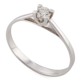 Помолвочное кольцо с бриллиантом 0,19 ct 5/6 белое золото, артикул R-TRN02496-21