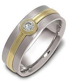 Обручальное кольцо с бриллиантом из золота 750 пробы, артикул R-1468/750/001
