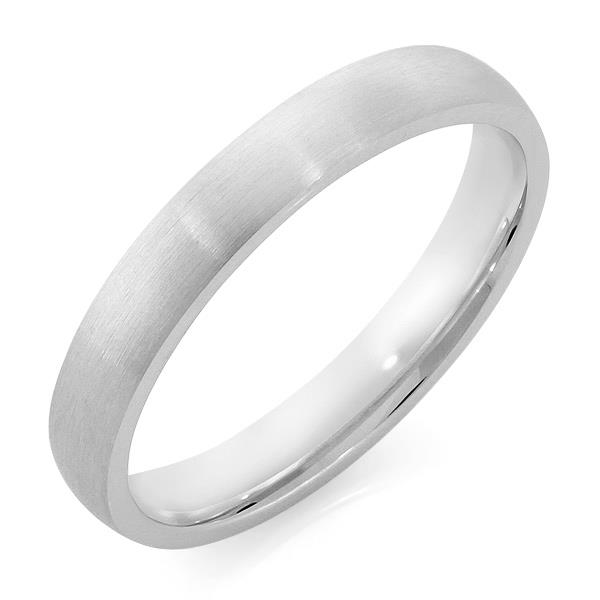 Облегающее обручальное кольцо с матовой поверхностью из белого золота, артикул R-1201-02м