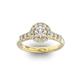 Помолвочное кольцо с 1 бриллиантом 0,45 ct 4/5  и 18 бриллиантами 0,45 ct 4/5 из желтого золота 585°