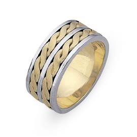 Обручальное кольцо из двухцветного золота 585 пробы, артикул R-СЕ007