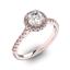 Помолвочное кольцо с 1 бриллиантом 0,7 ct 4/5  и 30 бриллиантами 0,18 ct 4/5 из розового золота 585°, артикул R-D42200-3, цена 390 640,00 ₽