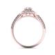 Помолвочное кольцо с 1 бриллиантом 0,45 ct 4/5  и 40 бриллиантами 0,28 ct 4/5 из розового золота 585°