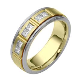 Обручальное кольцо с бриллиантами из золота 585 пробы, артикул R-2099-1