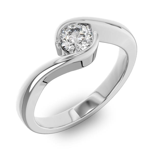 Помолвочное кольцо 1 бриллиантом 0,5 ct 4/5 из белого золота 585°