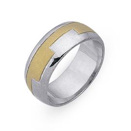 Обручальное кольцо из двухцветного золота 585 пробы, артикул R-СЕ016