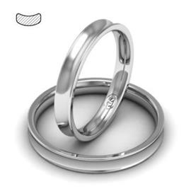 Обручальное кольцо классическое из белого золота, ширина 3 мм, комфортная посадка, артикул R-W835W