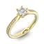 Помолвочное кольцо с 1 бриллиантом 0,3 ct 4/5  и 16 бриллиантами 0,12 ct 4/5 из желтого золота 585°, артикул R-D42592-1, цена 94 976,01 ₽