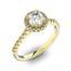 Помолвочное кольцо с 1 бриллиантом 0,7 ct 4/5  и 30 бриллиантами 0,18 ct 4/5 из желтого золота 585°, артикул R-D42200-1, цена 390 640,00 ₽