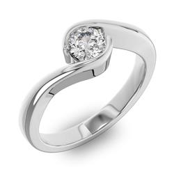 Помолвочное кольцо 1 бриллиантом 0,5 ct 4/5 из белого золота 585°, артикул R-D38248-2