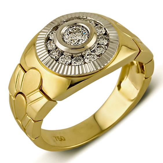 Кольцо из золота 750 пробы с 13 бриллиантами 0,70 карат, артикул R-ИМ 103